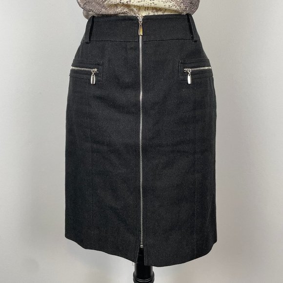 CARLISLE BLACK SKIRT WITH ZIPPER DETAILS  SIZE 4 - Picture 1 of 8
